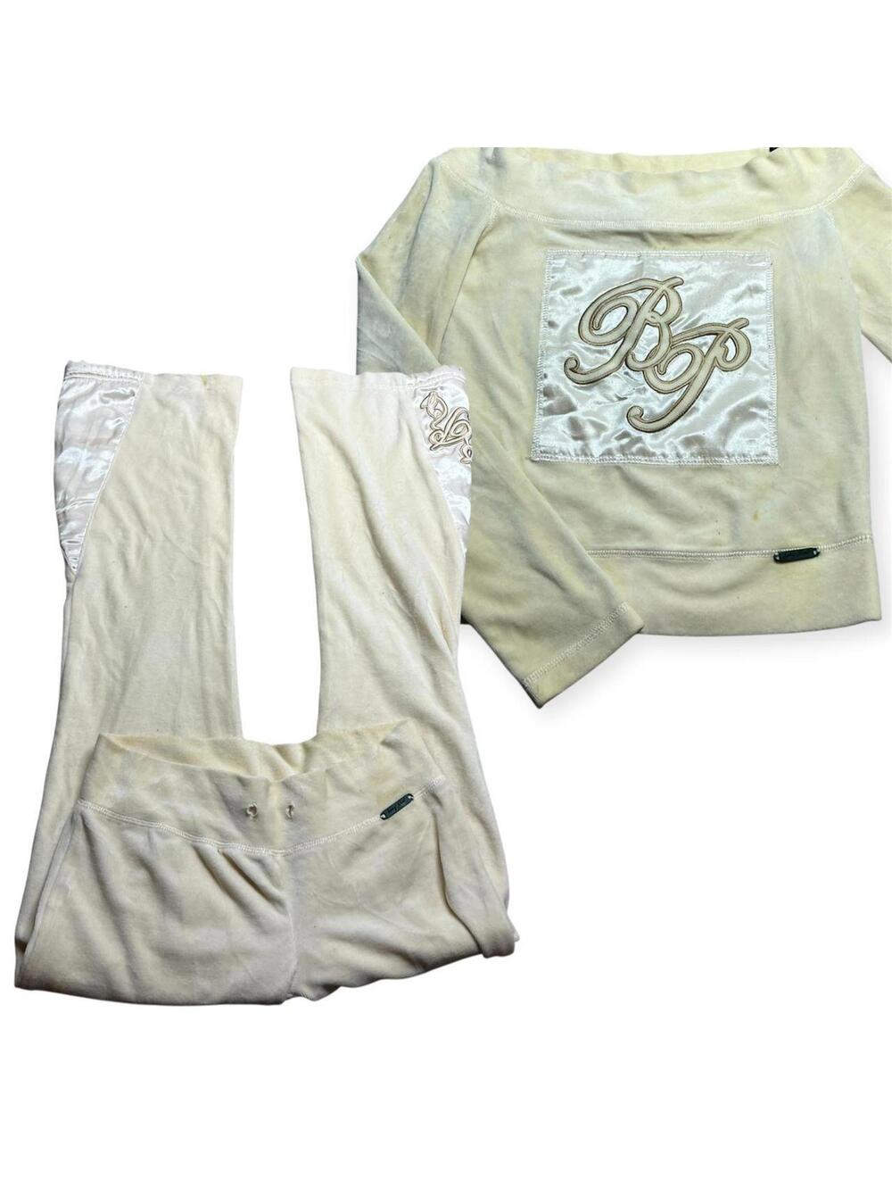 y2k Baby phat track suit Pale yellow
